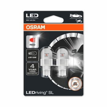 Диодна крушка (LED крушка) 12V, W16W, 16W, W2.1x9.5d, блистер 2 бр Osram червена светлина